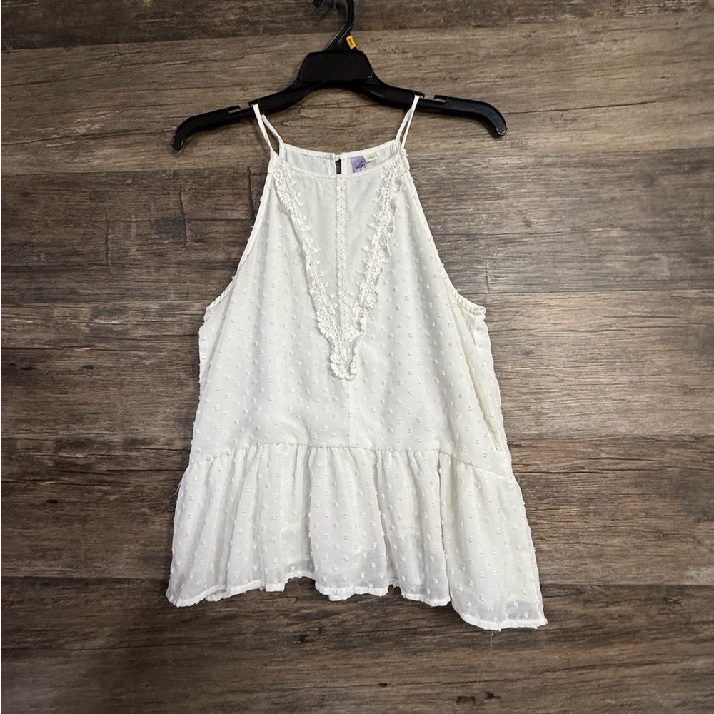 Alya White Lace Detail‎ Tank Top
